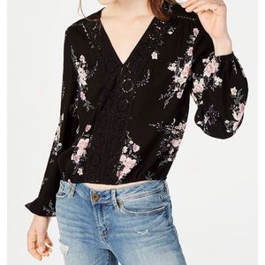 American Rag printed crochet bubble top